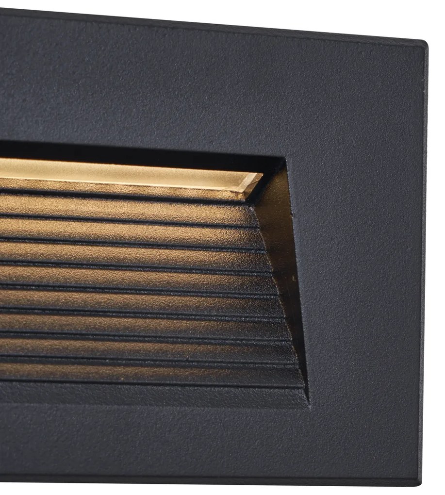 Plafoniera moderna de perete incastrata Negru 11.5cm incl. LED IP65 - Trem