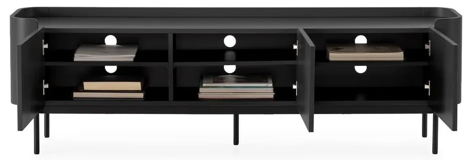 Comodă TV neagră 180x55x40 cm Willa – MOME