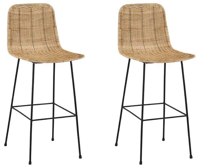 Set de 2 scaune de bar Moffitt, maro/negru, 100 x 43 x 54 cm