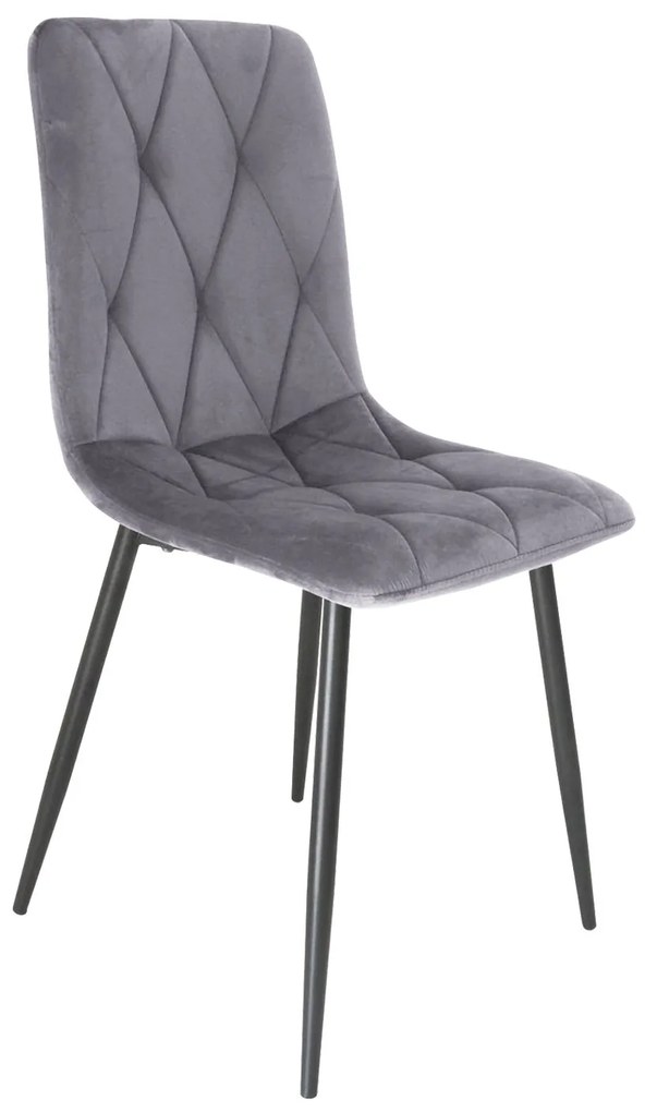 Scaun tapitat VELVET, gri deschis, 40x43x91 cm