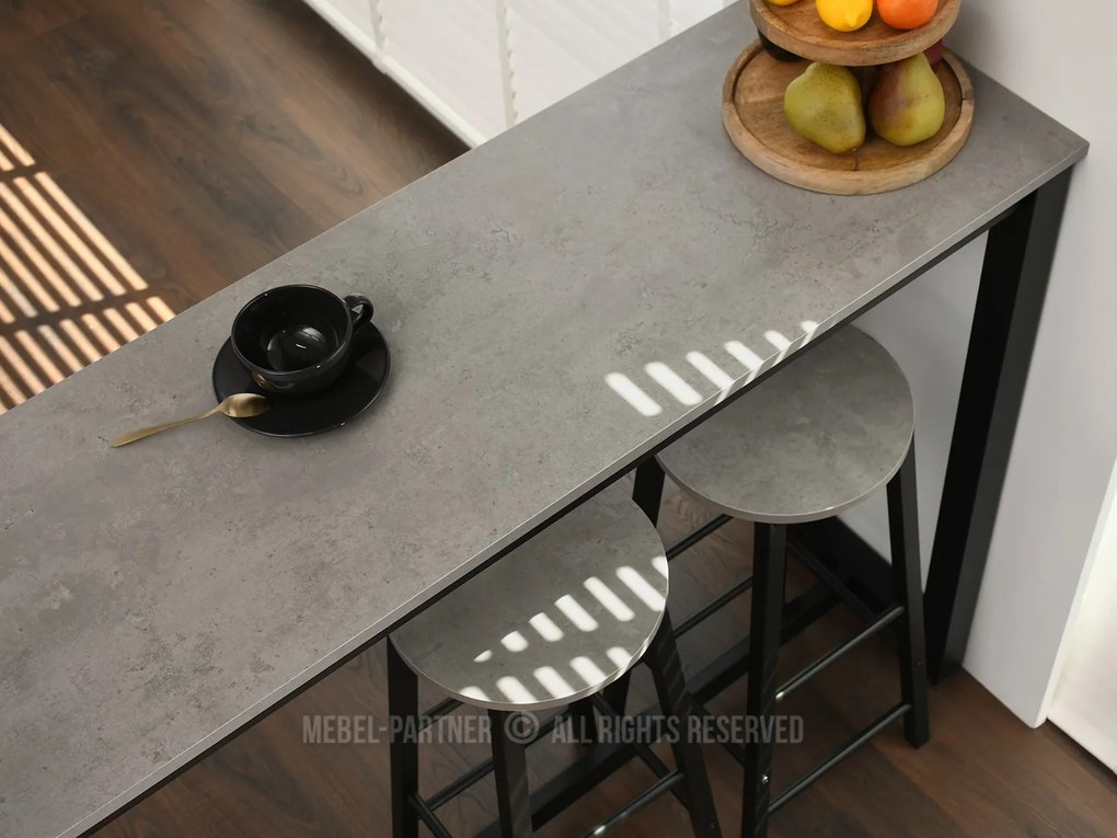Set masă scaune pentru sufragerie Remma (beton + negru) (pentru 2 persoane). Promo -11%. 1111872