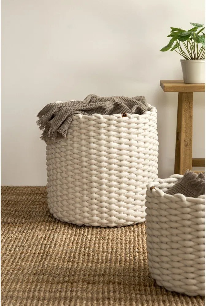 Coș de depozitare din material textil ø 40x40 cm Peach Skin Round XL – Bigso