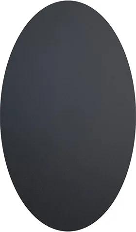 Set 8 etichete ovale autoadezive tip tabla de scris Securit 4,7x8x0,004cm, negru