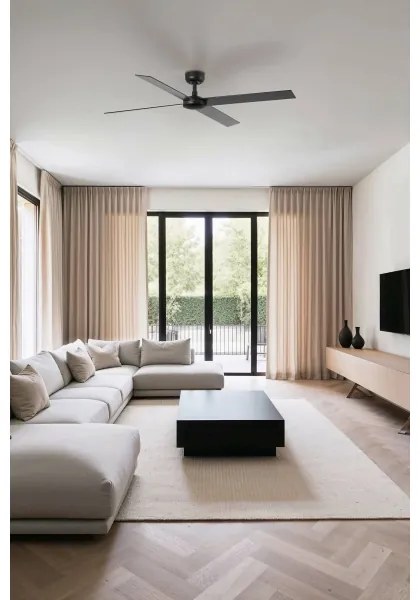 Ventilator de tavan FARO 34356 RUDDER L maro/negru d. 132 cm + telecomandă