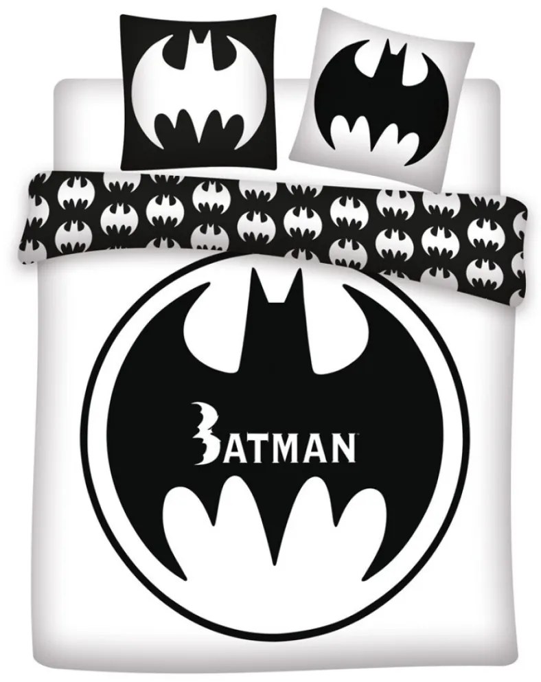Batman White dublu, dublu cuvertură de pat 240×220cm, 65x65 cm