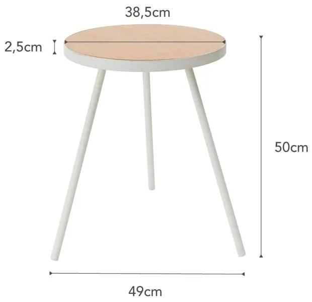 Măsuță auxiliară rotundă 48x49 cm Tower – YAMAZAKI