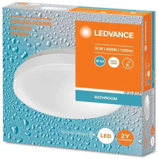 Ledvance - Plafonieră LED rotundă pentru baie cu senzor CEILING ROUND LED/18W/230V IP44