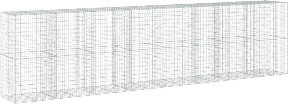 vidaXL Coș gabion cu capac, 800x100x200 cm, fier galvanizat