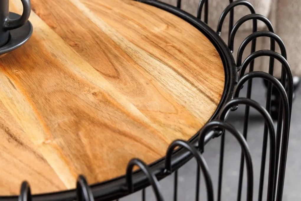 Masuta de cafea, Metal, Lemn, TRUE ELEMENTS 50cm