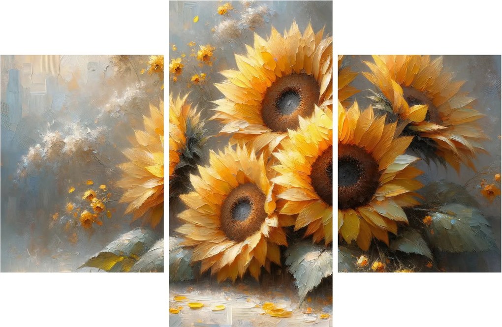 Tablou - Pictură cu floarea-soarelui (90x60 cm)