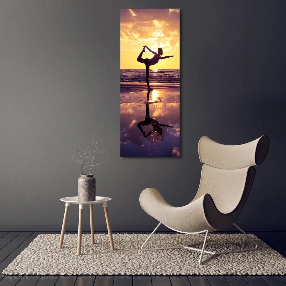 Imprimare tablou canvas Yoga pe plajă