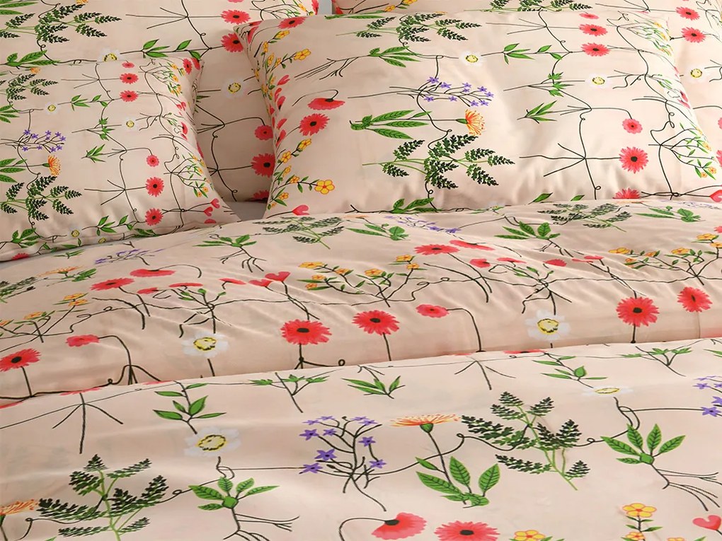 Lenjerie de pat din bumbac HERBAR BLEND bej Dimensiune lenjerie de pat: 70 x 90 cm | 140 x 200 cm