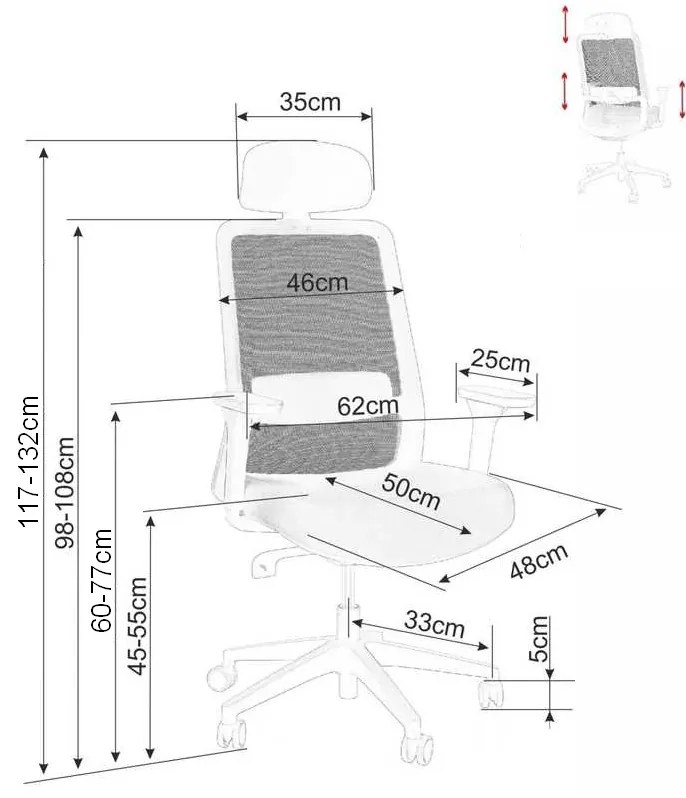 Scaun de birou Cantaron Plus, gri