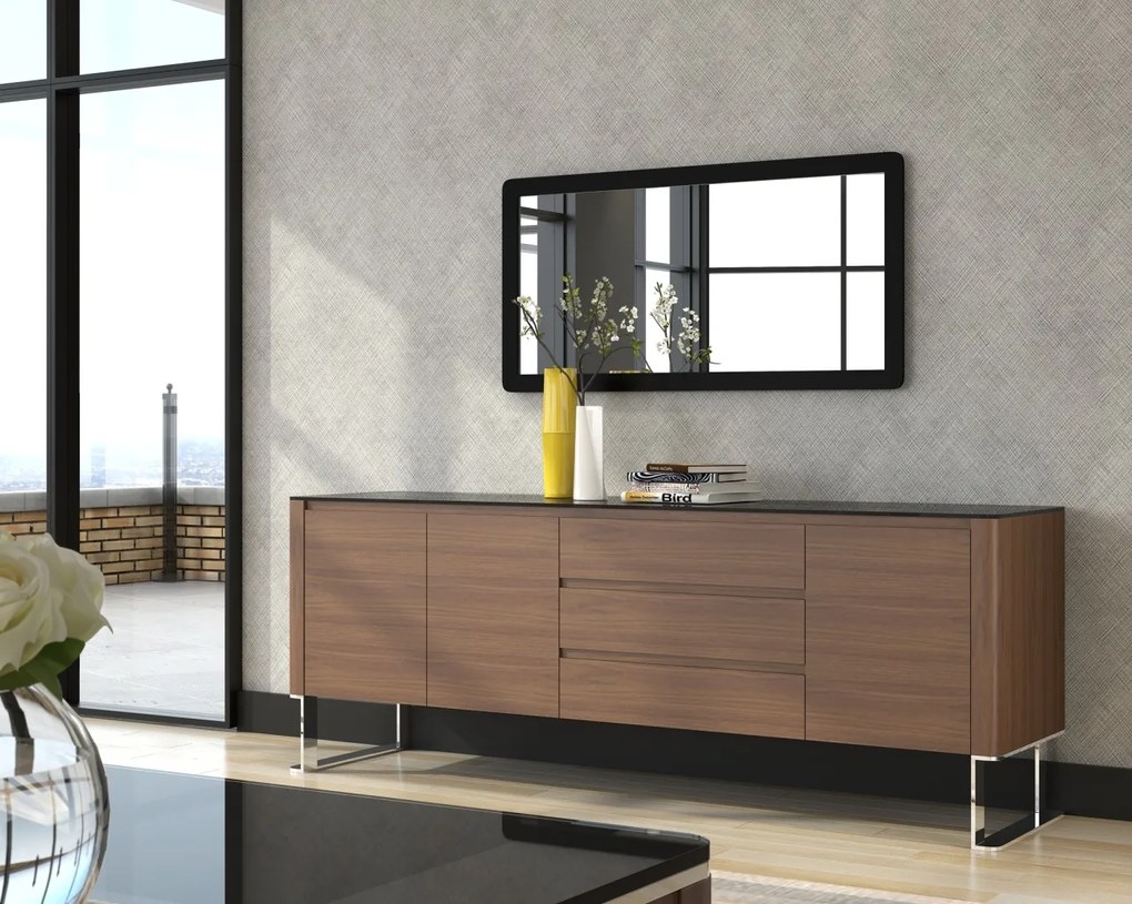 Comoda eleganta design LUX Walnut/Black AC-191-M