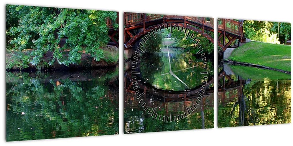 Tablou cu râu (cu ceas) (90x30 cm)