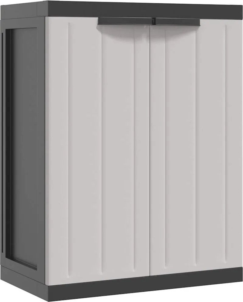 vidaXL Dulap depozitare de exterior, gri și negru, 65x37x85 cm, PP