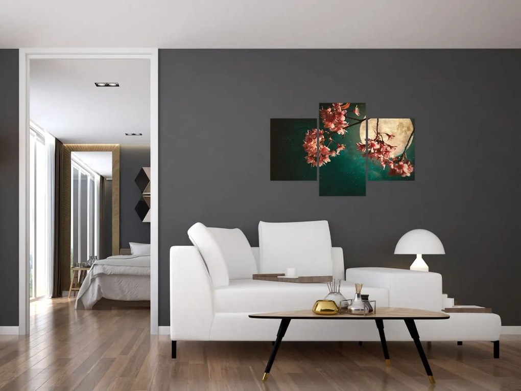 Tablou - Sakura în luna plină (90x60 cm)
