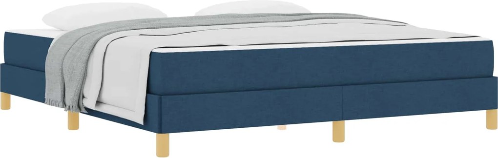 vidaXL Pat cu arcuri cu saltea albastru 180 x 200 cm țesătură