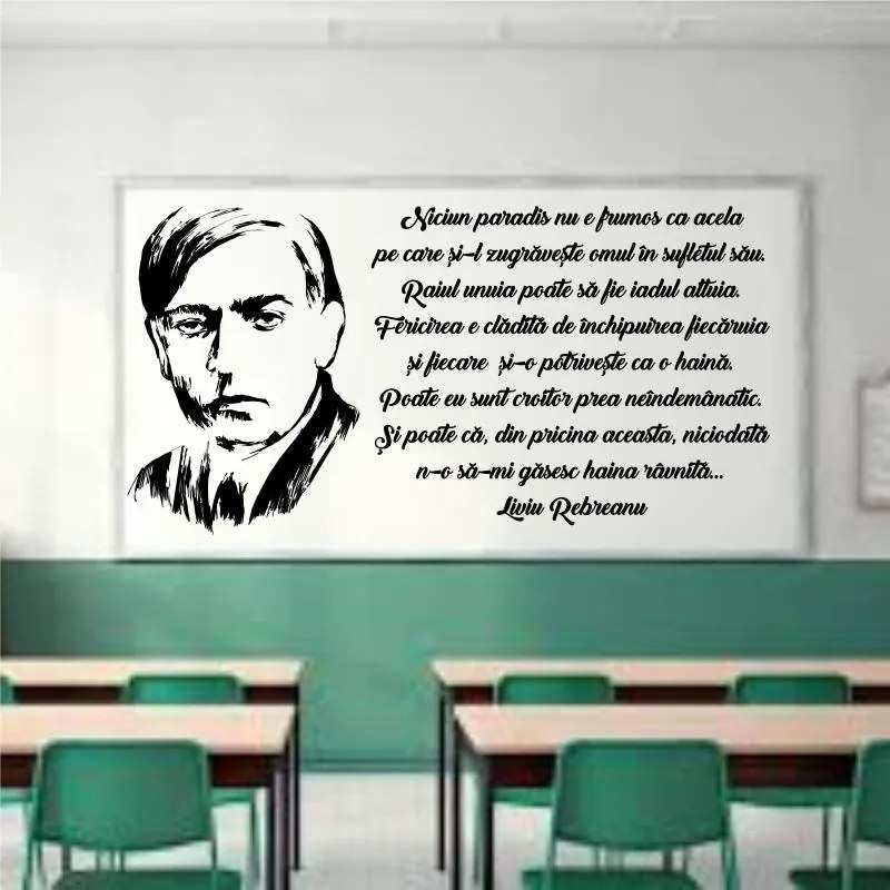 Sticker perete citat Liviu Rebreanu