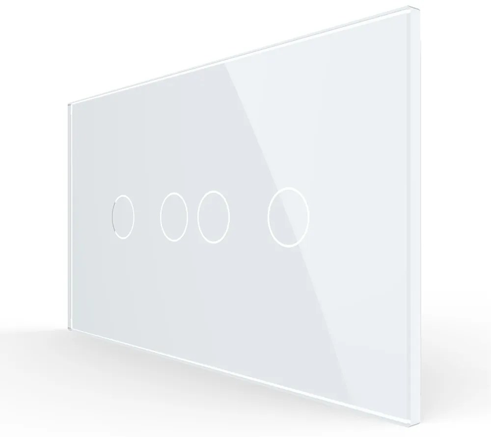 Intrerupator Dublu + Dublu cu Touch LIVOLO cu Rama Din Sticla, Standard Italian, 4M