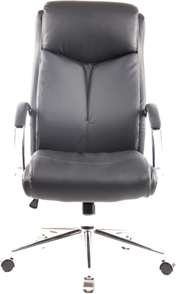 Scaun birou, înălțime reglabilă, piele ecologică, Negru