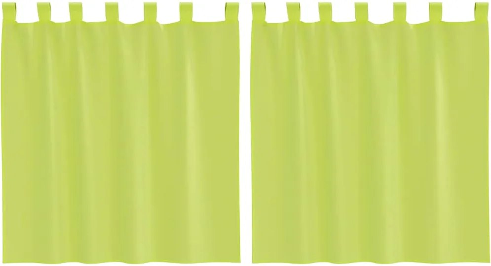vidaXL Perdele din voile cu tablă 2 buc Verde măr