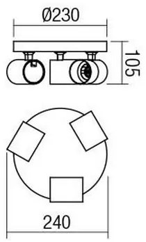 Redo CAMEO 04-471 - Spot 3 x GU10 (max. 35 W), 230 V, alb