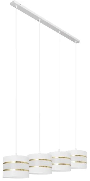 Lustră pe cablu HELEN 4xE27/15W/230V albă/aurie