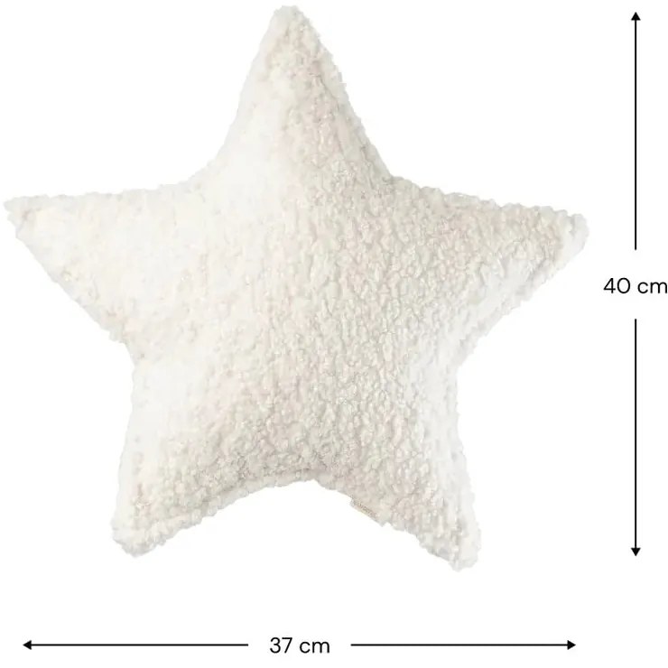 Pernă decorativă pentru copii crem cu tapițerie din țesătură bouclé Star – Wigiwama