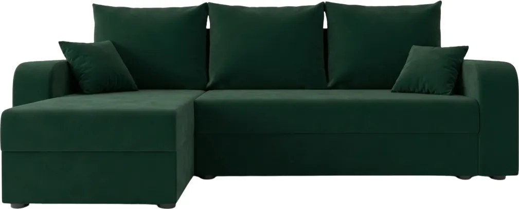 Coltar extensibil de colt VALERIO, verde inchis, reversibil, 238x140 cm + 2 perne GRATUIT