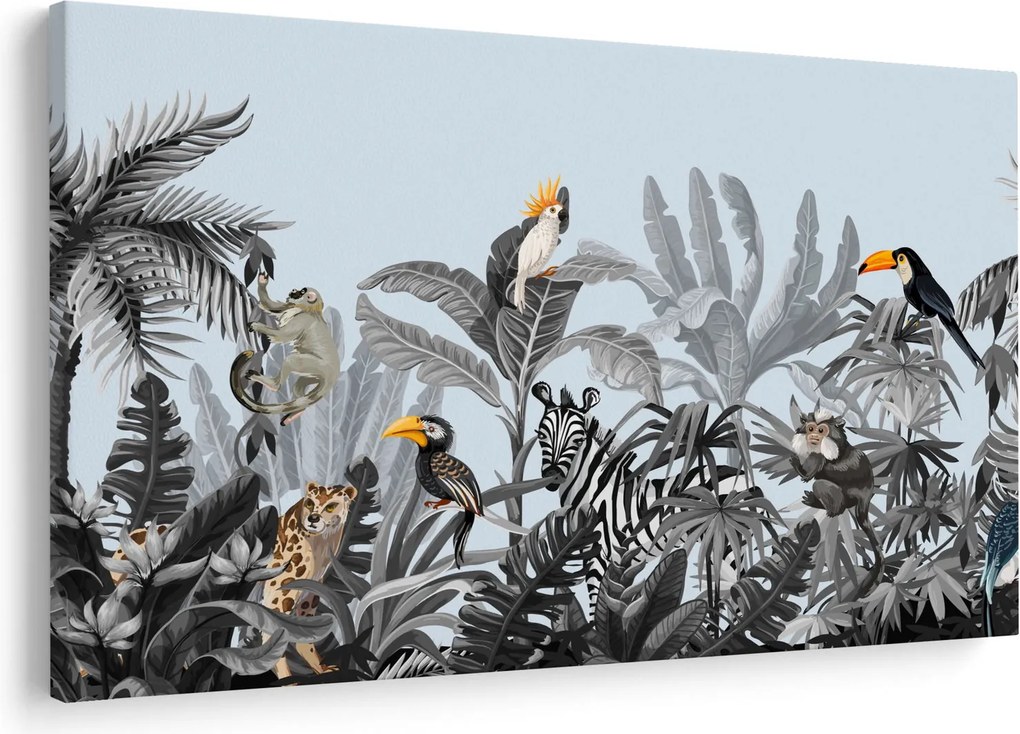 Tablou - Animale în pădurea tropicală (90x60 cm)