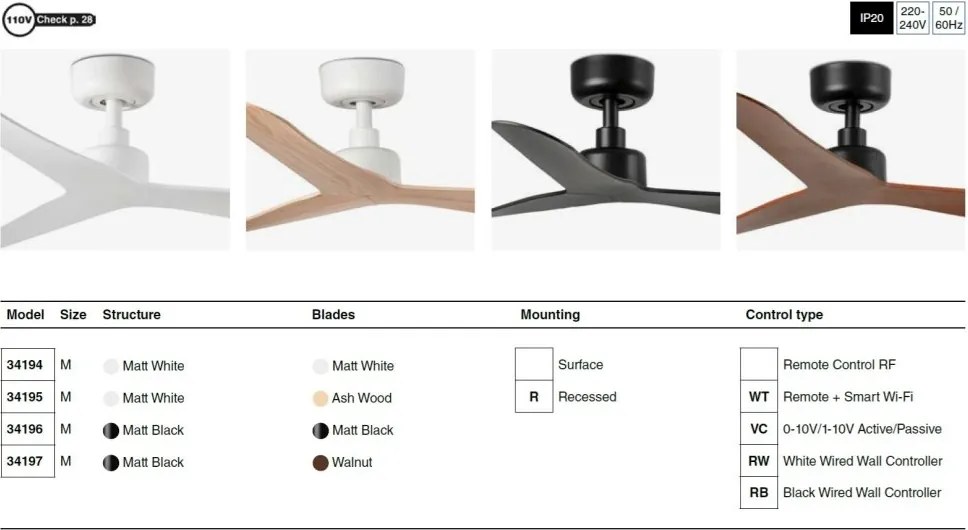 Ventilator tavan smart sistem TUYA si telecomanda ROCKER M alb/frasin