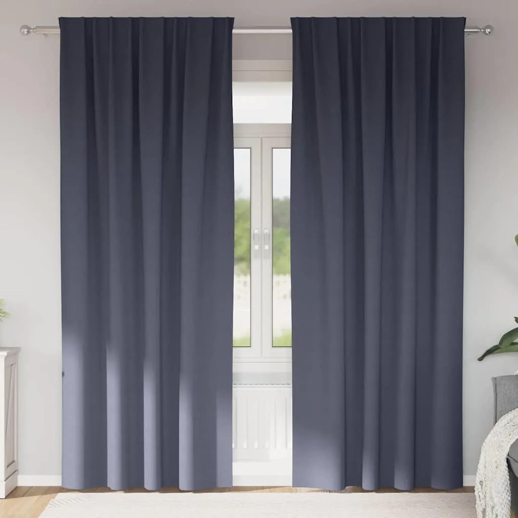 vidaXL Perdele cu perdele 2 pcs Antracit 260 x 140 cm Poliester
