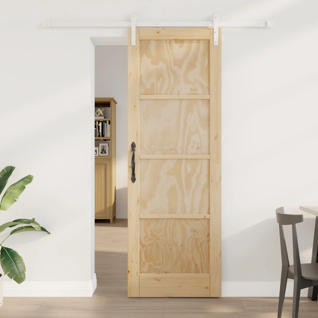 vidaXL Ușa Glisantă Manual Natural și alb 73.5 x 211 cm