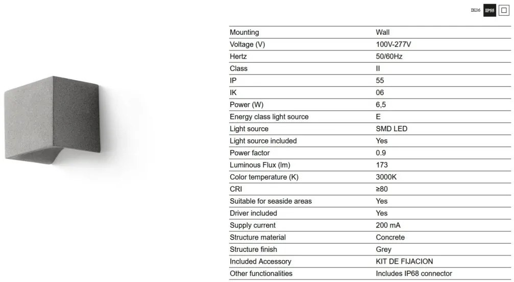 Aplica LED exterior iluminat ambiental IP55 GROT 3000K gri