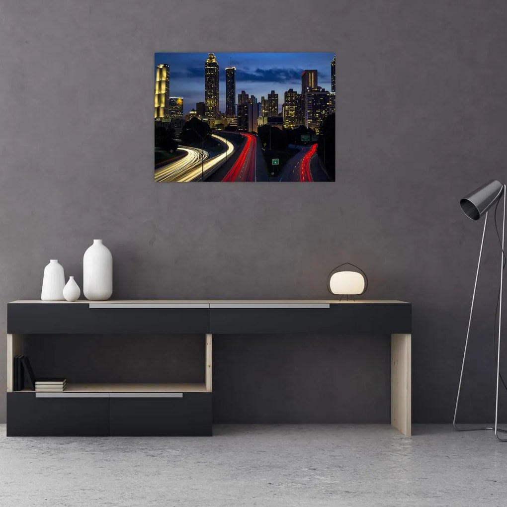 Tablou cu orașul nocturn (70x50 cm)