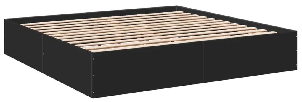 3280987 vidaXL Cadru de pat, negru, 200x200 cm, lemn prelucrat