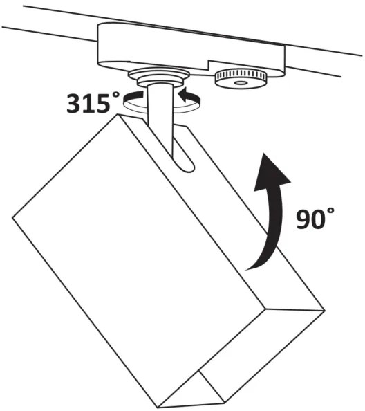 Spot pentru sistem de șină SQUARE 3xGU10/10W/230V + 1 m sistem de șină