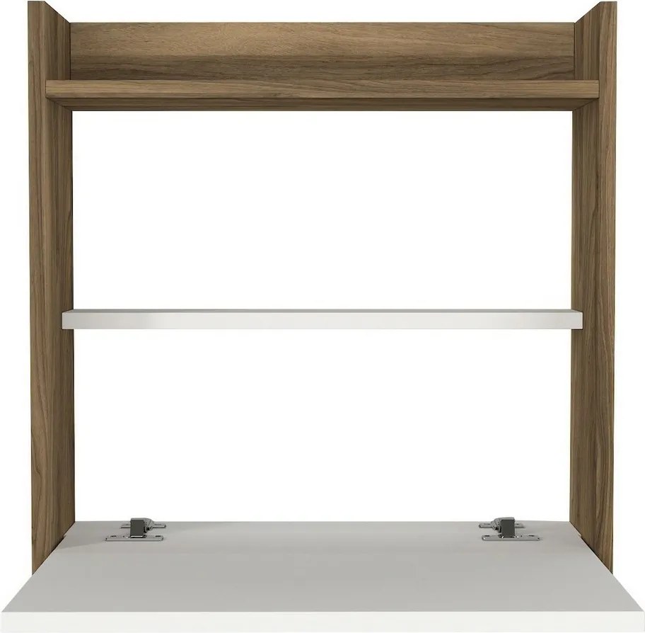 Birou pentru laptop Alb și nuc