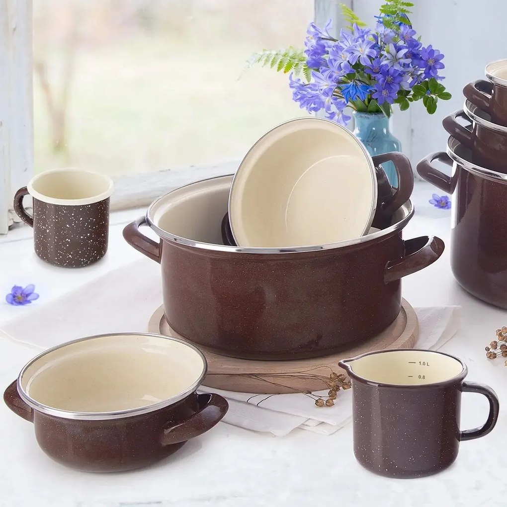 Orion Casserole smaltată cu margine Brown, 0,65 l, 0,65 l