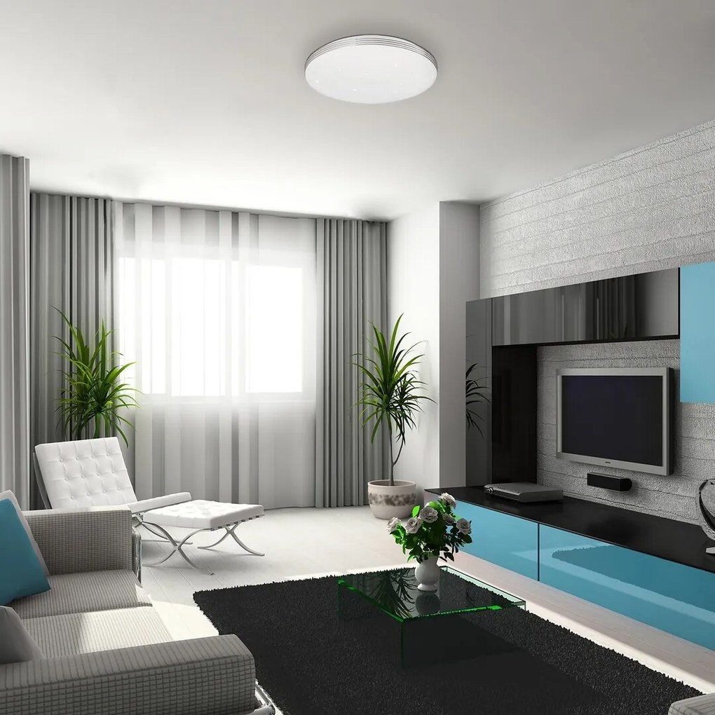 Plafoniera LED moderna Oscar 53cm alb/crom