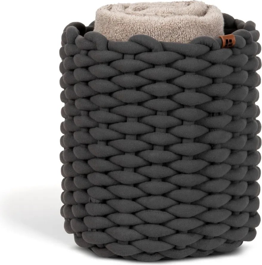 Coș de depozitare din material textil ø 25x25 cm Peach Skin Round M – Bigso