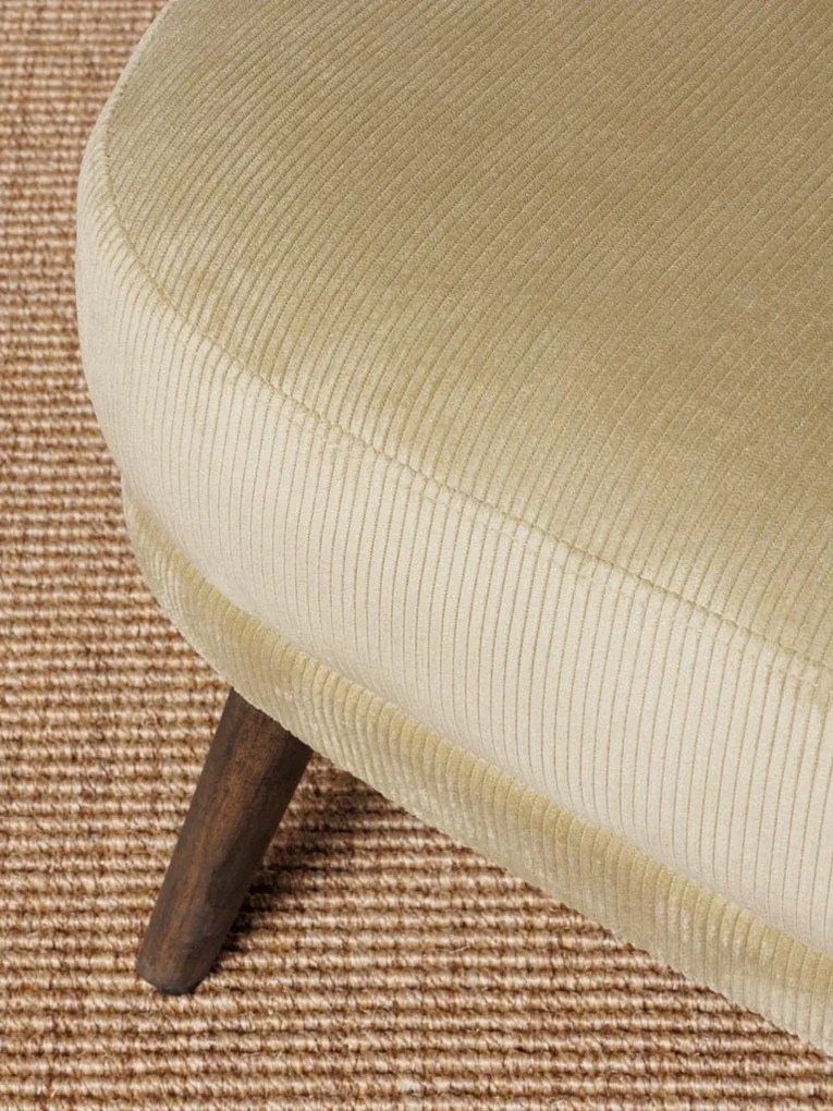 Fotoliu lounge verde olive din stofă reiată, „Cyrus”