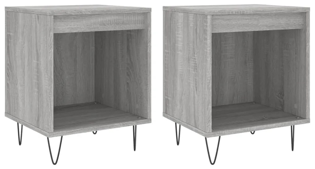 vidaXL Noptiere, 2 buc., gri sonoma, 40x35x50 cm, lemn compozit