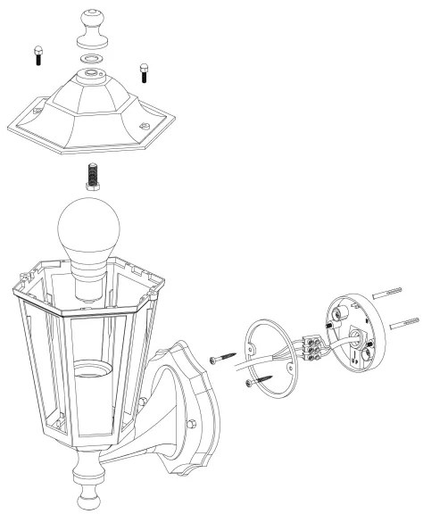 EGLO 22468 - Corp de iluminat perete exterior LATERNA 4 1xE27/60W