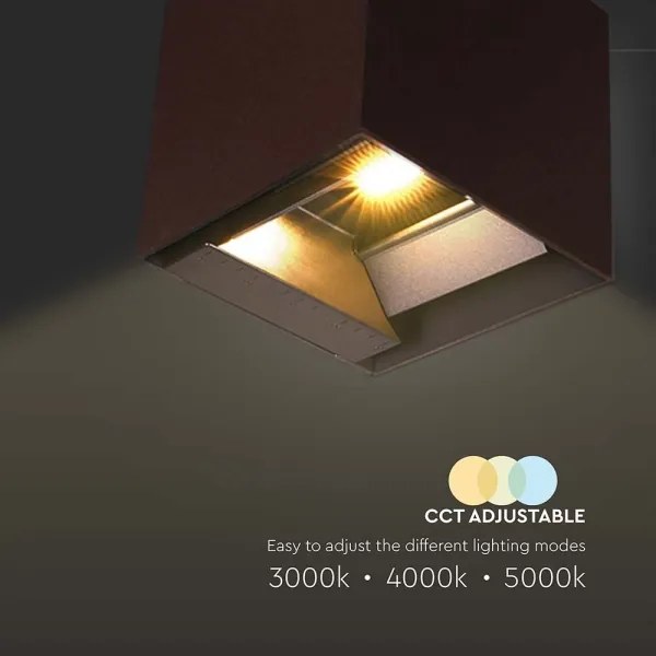 LED lampă solară de perete cu senzor, 9W, 3,7V, 3000/4000/5000K, IP65, maro