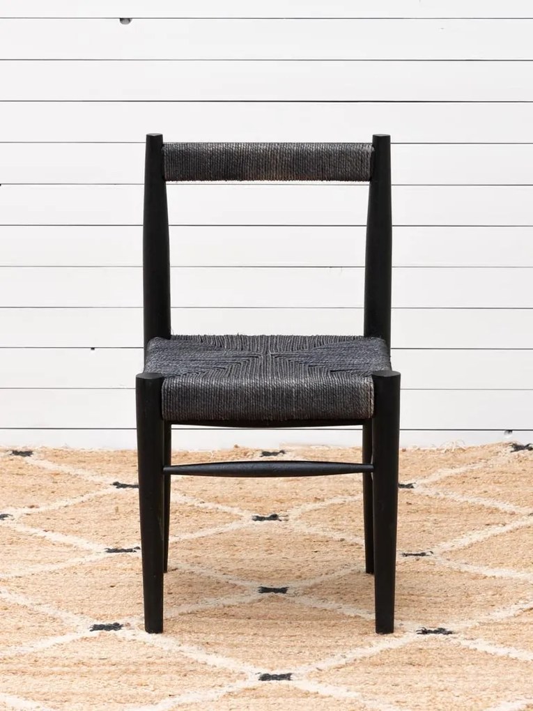 Scaun dining, negru ,din iuta, Gitana