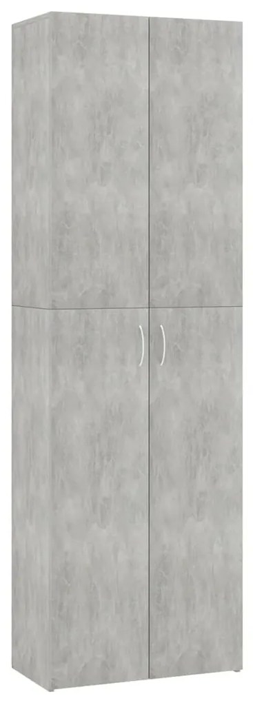 800301 vidaXL Dulap de birou, gri beton, 60x32x190 cm, lemn prelucrat