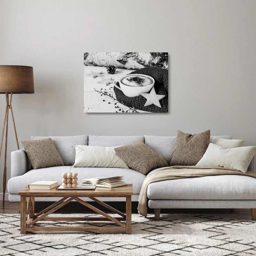 Tablou pe sticlă - Cappuccino de iarnă (70x50 cm)