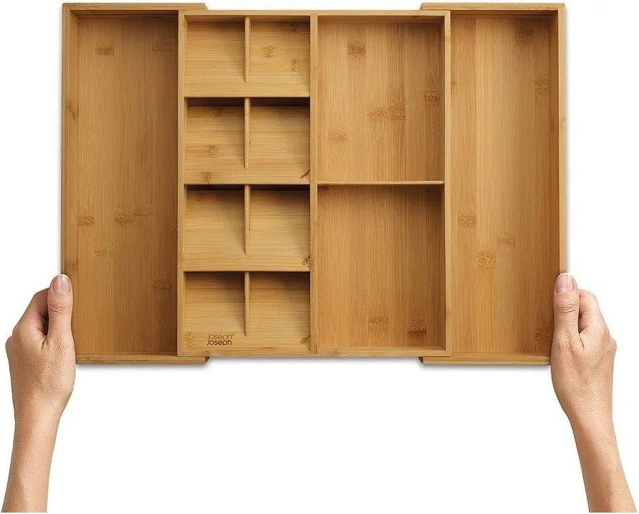 Organizator de tacâmuri în culoare naturală ajustabil din bambus 32 x 40 cm DrawerStore Bamboo – Joseph Joseph